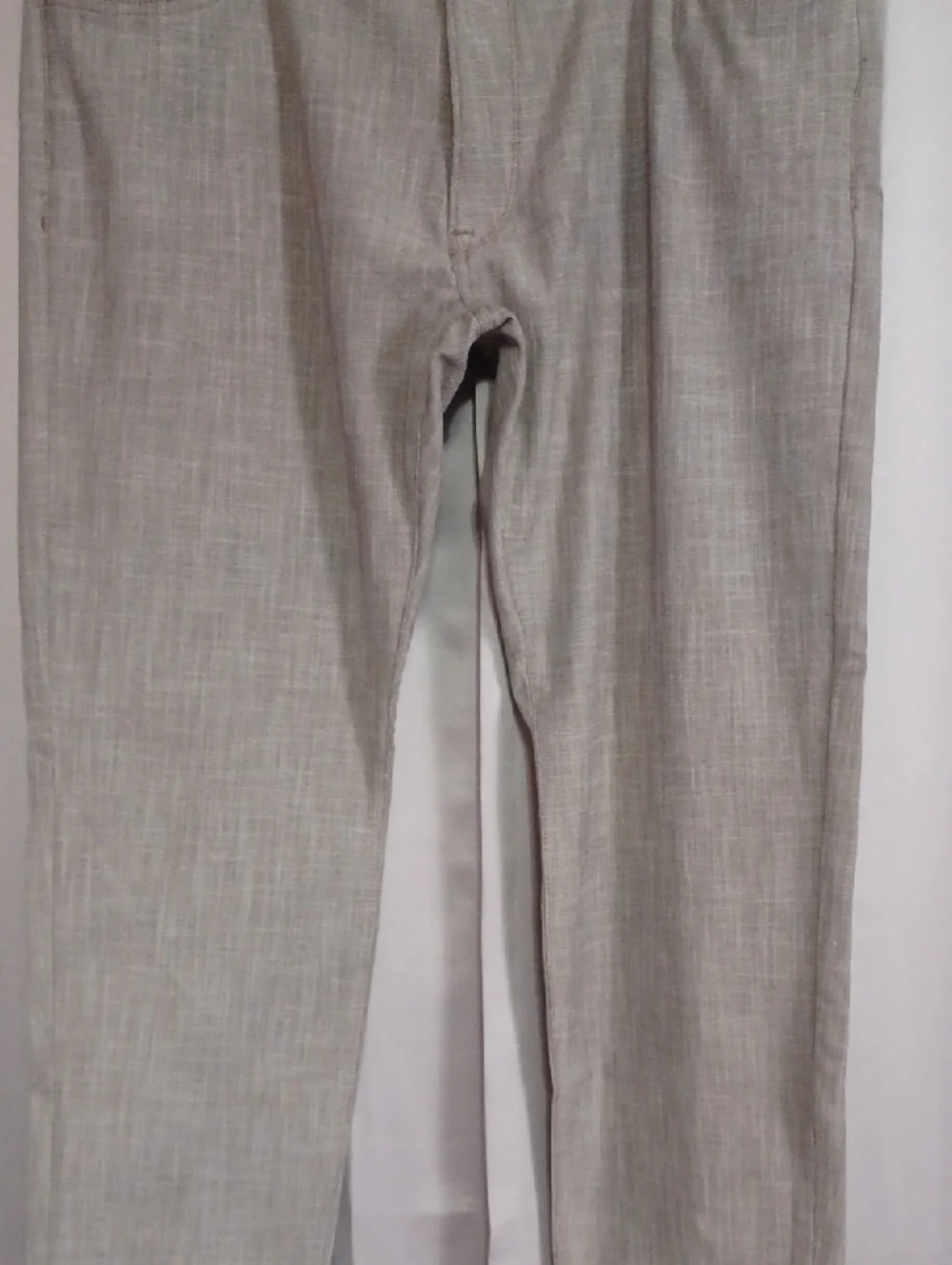 34Heritage Courage Tan Cross Hatch Twill Slacks 40/32 Double Belt Loops 5 Pocket